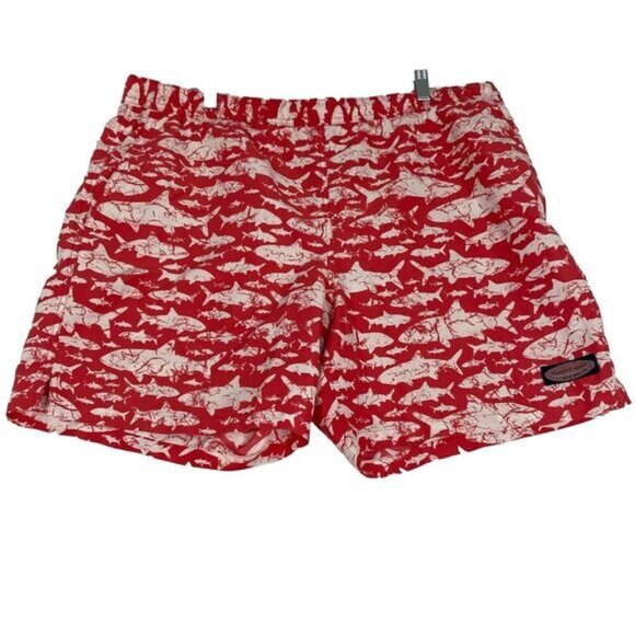 Vineyard Vines Men's size Large Red Bathing Suit Shorts Liner Bonefish Pockets - Picture 1 of 16